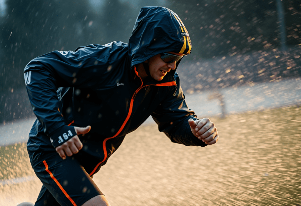 Die Regenjacke für Sport bietet optimalen Schutz vor der Witterung